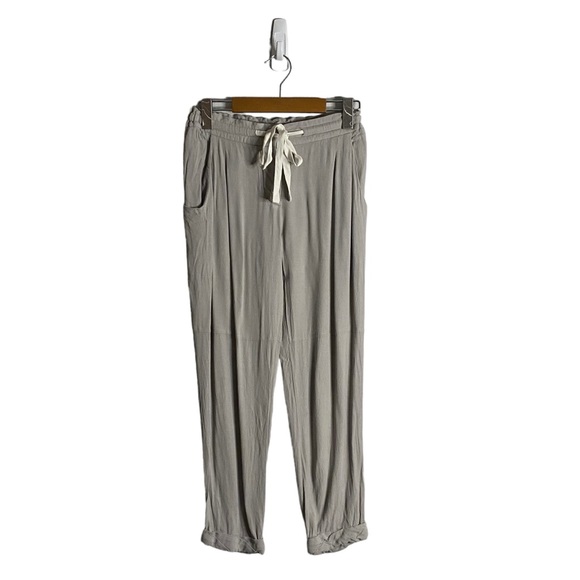 Wilfred Women's Light Gray Marais Drapey Crop Tie Front Pants - Picture 2 of 9